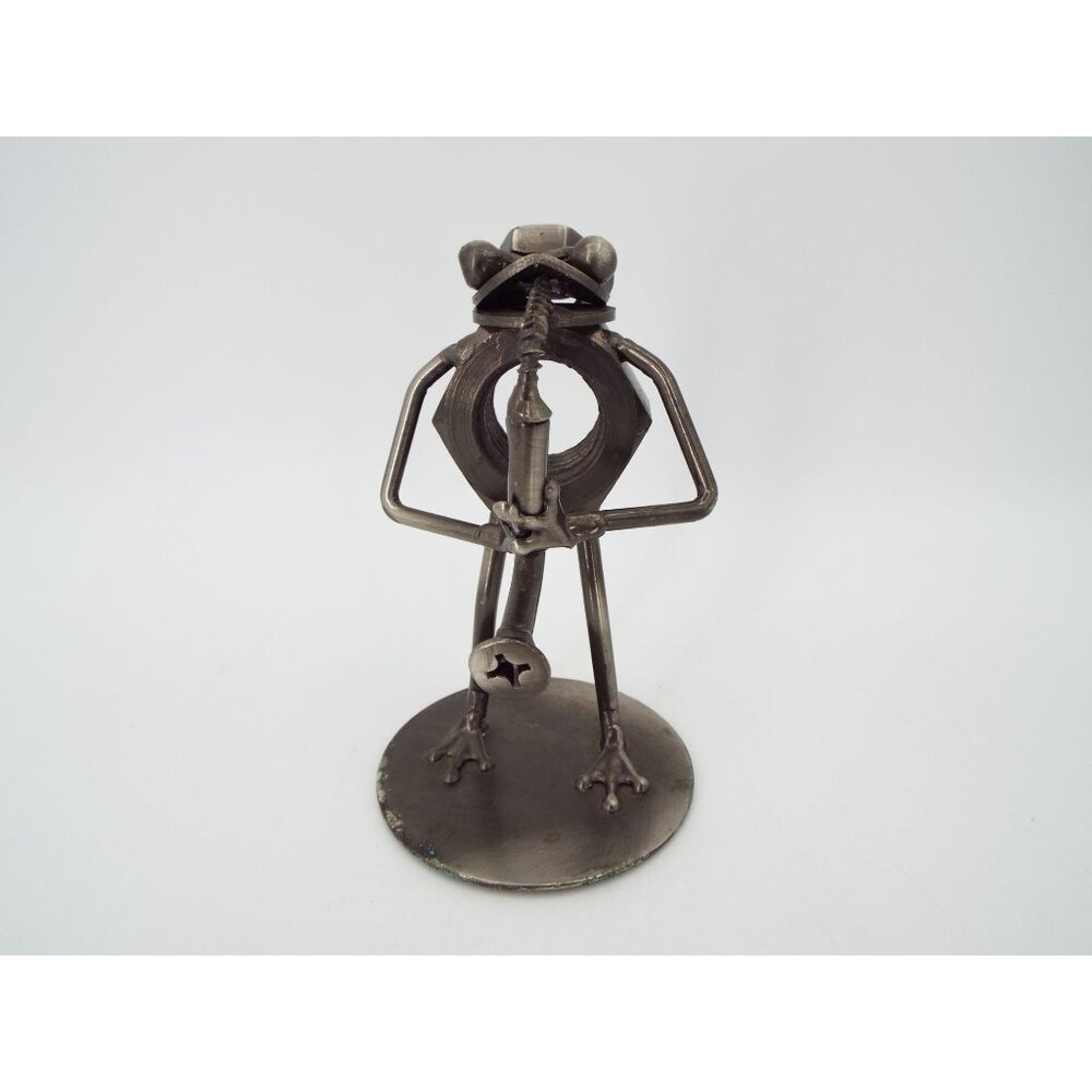Frog Saxophone Player Nuts and Bolts Metal Art Sculpture